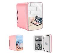 ZTBGY Mini frigorifero con specchio illuminato, mini frigorifero portatile da 5 l, per ufficio, camera da letto, auto, viaggi, cura della pelle e cosmetici