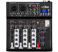 ZTBGY Mixer DJ professionale, HT4 Bluetooth, console digitale portatile professionale con mixer USB a 4 canali, interfaccia audio, schede di mixaggio per registrazione in studio, alimentazione phantom
