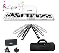 ZTBGY Pianoforte digitale, tastiera digitale pieghevole a 88 tasti, dimensioni standard, semi ponderati, pianoforte elettronico portatile, tastiera digitale Bluetooth con MIDI/altoparlanti per