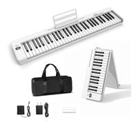ZTBGY Tastiera per pianoforte a 61 tasti, pieghevole, digitale, con Bluetooth, ricaricabile, sensibile al tocco, semi ponderata, tastiera portatile, adatta per principianti, adolescenti e adulti