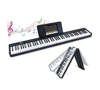 ZTBGY Tastiera per pianoforte digitale pieghevole a 88 tasti, semi ponderati, elettronico portatile pedale e semplicemente lezioni di pianoforte e uscita audio MIDI, per principianti