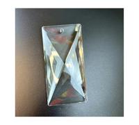 ZTBH Accessori for lampade in cristallo Goccia di pioggia lunga multifaccia Accessori for lampade a pezzo quadrato Perlina for porta grande(Single large hole)