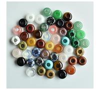 ZTBH Cristallo di Meditazione Naturale 50 pz/Lotto Pietra Naturale Mista a Forma di Rotonda Big Hole Perline Pietra di Cristallo (Color : Mix, Item Diameter : 14mm)