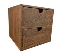 ZTCHSENZT Scrivania in Legno Vintage con 2 Cassetti - Contenitore Multiuso per Ufficio, Materiale Scolastico E Piccoli Oggetti - Elegante Scrivania in Legno per Un'Area di Lavoro,Light Brown-18x18cm