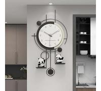 ZTDPHZ Orologio da parete moderno in metallo Orologio da parete grande decorativo for l'arredamento del soggiorno Orologio al quarzo a batteria senza ticchettio con ripiano 80 cm