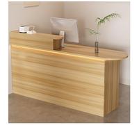 ZTGL Banco Reception con Luce a LED, Elegante Tavolo da Ingresso, Bancone per Negozi, Bancone Reception con Cassetto Chiudibile a Chiave e Mobiletto Portaoggetti,Right~d,150x60cm