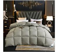 ZTGL Bedding Invernale Piumone Caldissimo Piumino in Piuma, Oca di Alta qualità, Extra-Leggero,Matrimoniale, Fodera in Puro Cotone, Piumino 4 Stagioni Tinta Unita,D,220X240cm(4kg)
