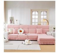 ZTGL Copridivano Lavabile Spessa, Fodera per Divano Elasticizzato 4/3/2/1 posti, Telo Salva Divano Protezione per Mobili, Universale Antiscivolo Copriseduta Divano,Rosa,Chaise XL Cover