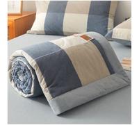ZTGL Copriletto Estivo in 100% Cotone Matrimoniale/Singolo, Plaid Due Colori Coperta Letto, Anallergico, Primaverile Autunnale Trapunta Trapuntato, Leggero e Traspirante,Blue 02,200x230cm