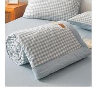 ZTGL Copriletto Estivo in 100% Cotone Matrimoniale/Singolo, Plaid Due Colori Coperta Letto, Anallergico, Primaverile Autunnale Trapunta Trapuntato, Leggero e Traspirante,Blue 01,200x230cm