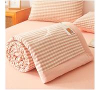 ZTGL Copriletto Estivo in 100% Cotone Matrimoniale/Singolo, Plaid Due Colori Coperta Letto, Anallergico, Primaverile Autunnale Trapunta Trapuntato, Leggero e Traspirante,Pink 01,200x230cm