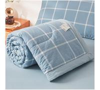 ZTGL Copriletto Estivo in 100% Cotone Matrimoniale/Singolo, Plaid Due Colori Coperta Letto, Anallergico, Primaverile Autunnale Trapunta Trapuntato, Leggero e Traspirante,Blue 05,200x230cm