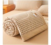 ZTGL Copriletto Estivo in 100% Cotone Matrimoniale/Singolo, Plaid Due Colori Coperta Letto, Anallergico, Primaverile Autunnale Trapunta Trapuntato, Leggero e Traspirante,Brown 01,150x200cm