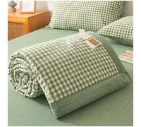 ZTGL Copriletto Estivo in 100% Cotone Matrimoniale/Singolo, Plaid Due Colori Coperta Letto, Anallergico, Primaverile Autunnale Trapunta Trapuntato, Leggero e Traspirante,Green 01,180x220cm