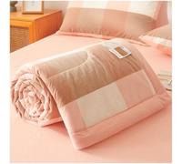 ZTGL Copriletto Estivo in 100% Cotone Matrimoniale/Singolo, Plaid Due Colori Coperta Letto, Anallergico, Primaverile Autunnale Trapunta Trapuntato, Leggero e Traspirante,Pink 02,200x230cm