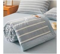 ZTGL Copriletto Estivo in 100% Cotone Matrimoniale/Singolo, Plaid Due Colori Coperta Letto, Anallergico, Primaverile Autunnale Trapunta Trapuntato, Leggero e Traspirante,Blue 03,200x230cm