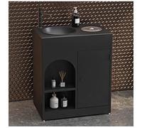ZTGL Lavandino a Colonna Bagno 70x46x85cm, Lavabo Freestanding da Terra, Mobile da Bagno con Lavabo, Stile Industriale Lavabo su Piedistallo da Appoggio con Rubinetto e Scarico D,Without Mirror