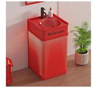 ZTGL Lavandino A Colonna Bagno, Mobile Lavabo da Bagno in Stile Industriale con Luce LED, Lavandino su piedistallo Lavabo Freestanding da Terra con Rubinetto E Scarico Combinato E,Without Mirror