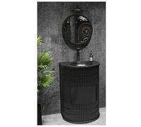 ZTGL Lavandino da Bagno con Piedistallo, Lavandino a Colonna Moderno in Ferro Battuto, Lavabo su Piedistallo Freestanding da Terra Indipendente, Mobile Sottolavabo per Bagno G, with Mirror