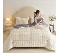 ZTGL Piumone Matrimoniale Invernale Fluffy - Trapunta Anallergica Traspirante 100% Microfibra by Eco-Pelliccia di Pile - Avvolgente e caldissima per l'inverno - Multicolore,Bianca,180x220cm(3.5kg)
