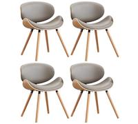 ZTGL Set di 1/2/4/6 Sedie da Pranzo Moderne, Sedia Ergonomica con Schienale e Cuscino Imbottito, Gambe in Legno di Faggio, Sedie da Cucina in Pelle PU per Camera da Letto, Soggiorno Gray A, 4Pcs