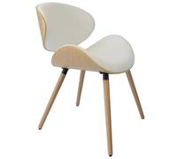 ZTGL Set di 1/2/4/6 Sedie da Pranzo Moderne, Sedia Ergonomica con Schienale e Cuscino Imbottito, Gambe in Legno di Faggio, Sedie da Cucina in Pelle PU per Camera da Letto, Soggiorno White A,1Pcs