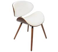 ZTGL Set di 1/2/4/6 Sedie da Pranzo Moderne, Sedia Ergonomica con Schienale e Cuscino Imbottito, Gambe in Legno di Faggio, Sedie da Cucina in Pelle PU per Camera da Letto, Soggiorno White B,1Pcs