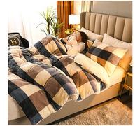 ZTGL Trapunta Piumino Invernale In Tessuto Flanellato Caldo Piumone In Pile Sherpa, Morbida e Calda, Piumone con Stampa Double Face Matrimoniale Coperta Addensare Fluffy Inverno,D,200x230cm(4kg)
