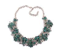 Zthread Collana girocollo con bavaglino colorato in cristallo di vetro, accessorio alla moda da donna, Misura unica, cristallo-metallo, Strass