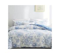 ZTHYSHOZ Bedding Blue Botanical Floral Reversible Duvet Cover Set 3 Pieces Soft Breathable Bedding for all Season, Zipper Closure