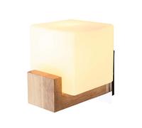ZTJ-Lighting Lampada da Parete LED, Moderna Applique da Parete con Paralume in Vetro, Lampada a Muro con Base in Legno per Soggiorno, Camera da Letto, Corridoio, Scale, Hotel, Lampada da Comodino