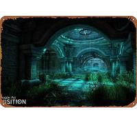 ZTLLFV Dragon Age: Inquisition Dragon Age - Poster per videogiochi, in metallo, decorazione da parete, stile retrò, per la decorazione della casa, 20,3 x 30,5 cm