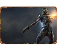 ZTLLFV Mass Effect - Poster in metallo con videogiochi, Mass Effect: Andromeda - Decorazione artistica da parete - Targa retrò per la decorazione della casa - 20,3 x 30,5 cm