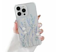 ZTOFERA Custodia per iPhone 16 Pro Max, trasparente in morbido TPU con motivo floreale, ultra sottile e resistente ai graffi, per iPhone 16 Pro Max (6,9"), colore: lavanda