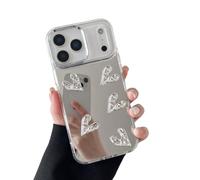 ZTOFERA Custodia per iPhone 18 Pro Max, con specchio per trucco, 5 cuori | Custodia a specchio per telefono, retro rigido con morbido paraurti, vestibilità sottile, design estetico femminile
