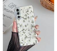 ZTOFERA Custodia per Samsung Galaxy S22, in morbido TPU trasparente con motivo floreale, protezione ultra sottile in gel di silicone antigraffio per Samsung S22 5G, grande fiore bianco