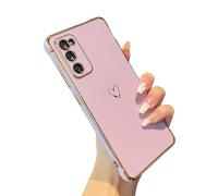 ZTOFERA Progettato per Samsung Galaxy S20 FE 5G, grazioso motivo a cuori d'amore con placcatura con protezione per obiettivo della fotocamera, per ragazze e donne, viola