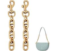 Ztolbriy 2 catene di prolunga corte, 12 cm, dorate anticate, per borsa a tracolla, con vite per occhi girevoli, moschettoni di ricambio per cinghie da tasca