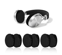 Ztolbriy 6 Pezzi Universali, Cuscinetti per Cuffie Lavabili ed Elastici, Manicotti per Cuffie 6-8.5 cm, Copri Auricolari Antipolvere per Palestra e Gaming (Nero)