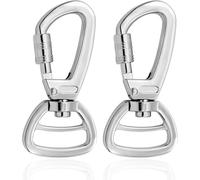 Ztolbriy Moschettone con giunto girevole, moschettone per guinzaglio del cane, moschettone vertebrale, 2 pezzi, robusto moschettone a forbice, per guinzaglio del cane, alpinismo, portachiavi