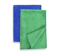 Ztolbriy Panni In Bambù E Cotone e Panni Pulizia Casa - Confezione da 2 Panno per la Pulizia Senza Pelucchi per Cucina e Bagno, Altamente Assorbenti, Lavabili, Durevoli ed Ecologici (Verde/Blu)