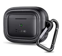 ZtotopCase per AirPods 3 Case 2021, custodia rigida integrale e robusta, resistente agli urti, ricarica wireless, custodia resistente con portachiavi a LED visibile per AirPods Pro 2, colore nero