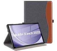 ZtotopCases Custodia Cover Compatibile con Samsung Galaxy Tab A9+/ A9 Plus 11 Pollici 2023 Tablet, Premium Cover In Pelle PU con Anello Elastico, Slot per Schede, Risveglio/Sonno Auto, Nero Denim