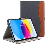 ZtotopCases Custodia per iPad 10a Generazione, Modello 2022 da 10,9 Pollici,Cover Business in Pelle Premium con Funzione Sveglia/Sleep Automatica,Cover per Supporto Multi-Angolo con Tasca, Demin Nero