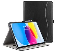 ZtotopCases Custodia per iPad 10a Generazione, Modello 2022 da 10,9 Pollici, Cover Business in Pelle Premium con Funzione Sveglia/Sleep Automatica, Cover per Supporto Multi-Angolo con Tasca, Nero