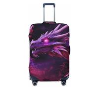 ZTPOWQA 3D Magico Drago Scaglie Stampa Lavabile Valigia Copertura Personalizzata Bagagli Protector Viaggio Elastico Anti Graffio, Nero , L