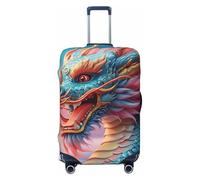 ZTPOWQA 3D Magico Drago Scales Modello Stampa Lavabile Valigia Copertura Personalizzata Bagagli Protector Viaggio Elastico Anti Graffio, Nero , S