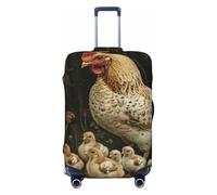 ZTPOWQA A Brood of Chickens Stampa Lavabile Valigia Copertura Personalizzata Bagagli Protector Viaggio Elastico Anti Graffio, Nero , M