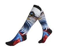 ZTPOWQA American Bald Eagle Print Travel Running Socks Per Uomini E Donne Calzini Atletici Per Atleti E Voli Lunghi, 3 nero, Taglia unica