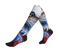 ZTPOWQA American Bald Eagle Print Travel Running Socks Per Uomini E Donne Calzini Atletici Per Atleti E Voli Lunghi, 2 Nero-2, Taglia unica